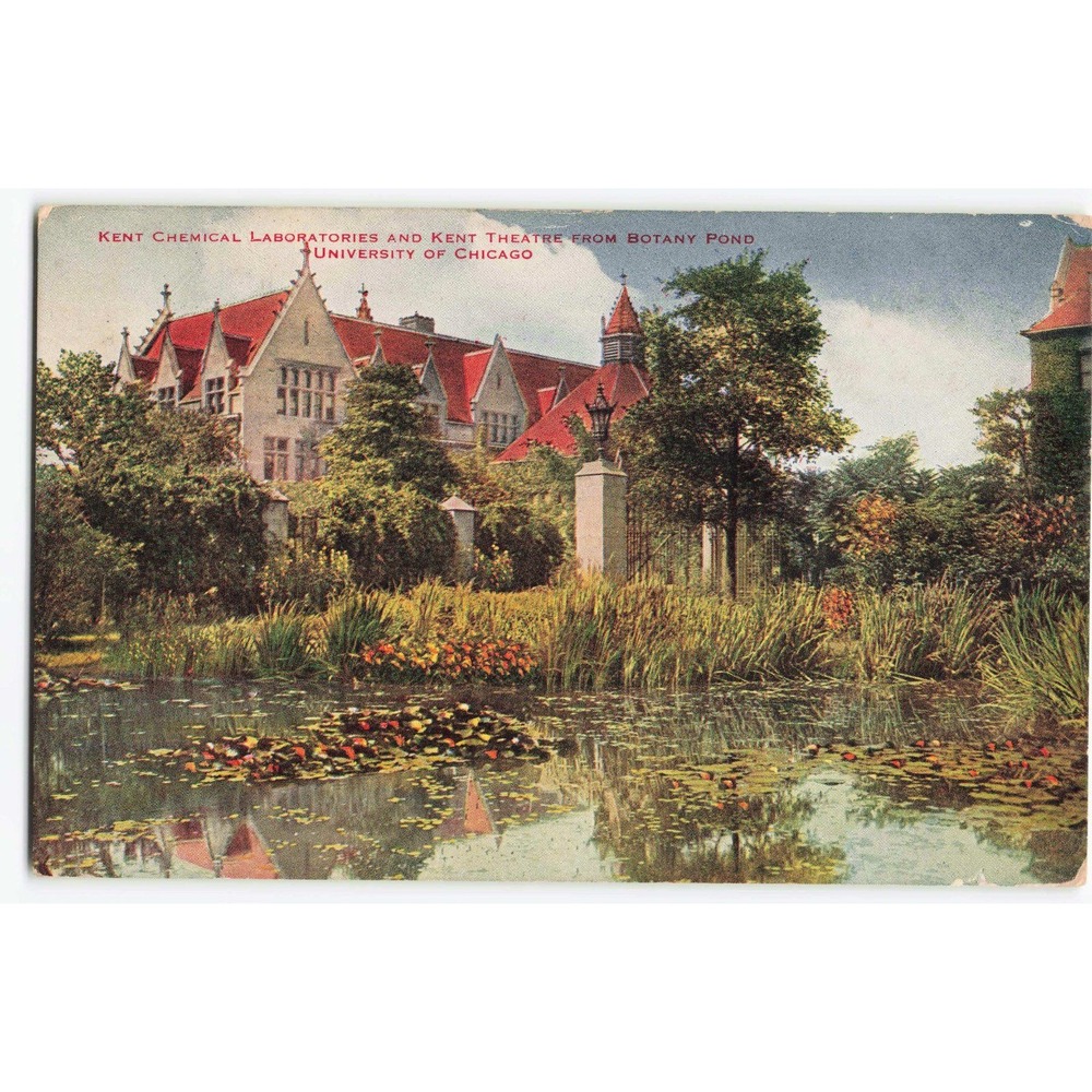 Chicago Illinois IL Kent Chemical Labs Botany Pond Postcard 1914